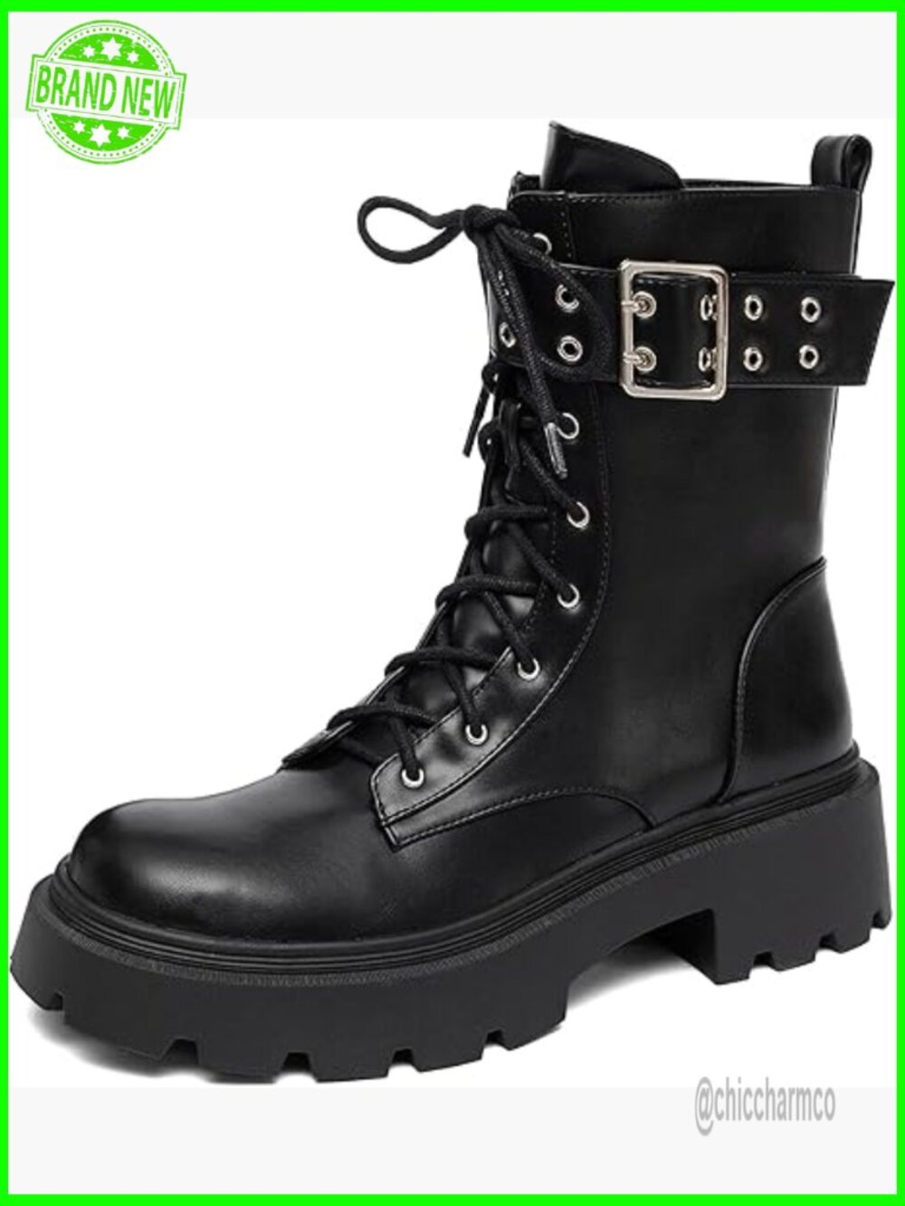 Lace Up Platform Ankle Booties Comfort Combat Boots